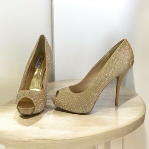 Jennifer Lopez Bling Blush Crystal Rhinestones Cocktail High Heels Pump Size 9.5